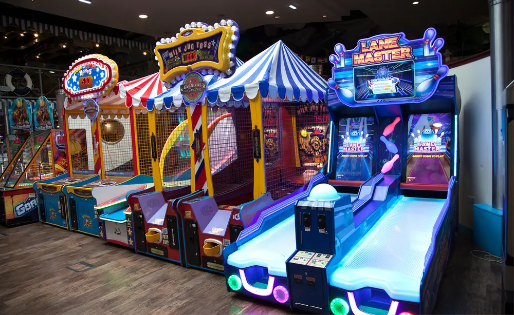 Rows of arcade games