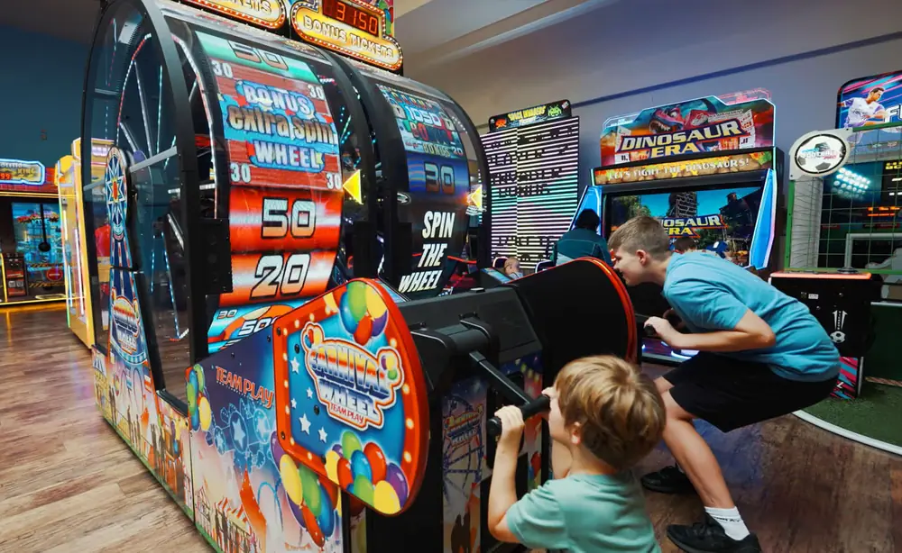 A carnival prize wheel