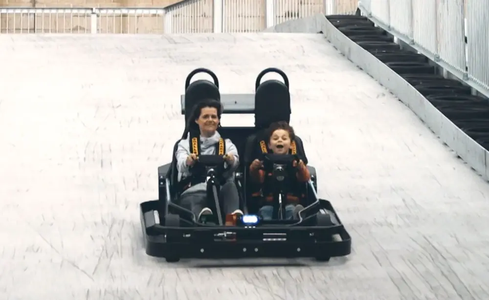 A family race on the go-karts